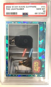 2022 Topps Chrome Sapphire Edition Star Wars 45 The Lightsaber PSA 10