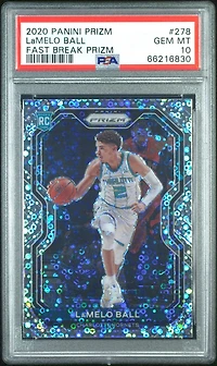 2020 Panini Prizm 278 Lamelo Ball Fast Break Prizm PSA 10