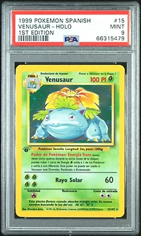 1999 Pokemon Spanish 15 Venusaur-holo 1st Edition PSA 9