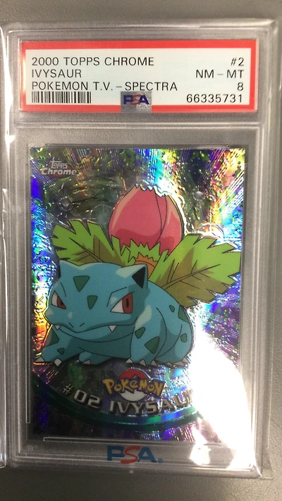 2000 Topps Chrome Pokemon T.v. 2 Ivysaur Spectra PSA 8