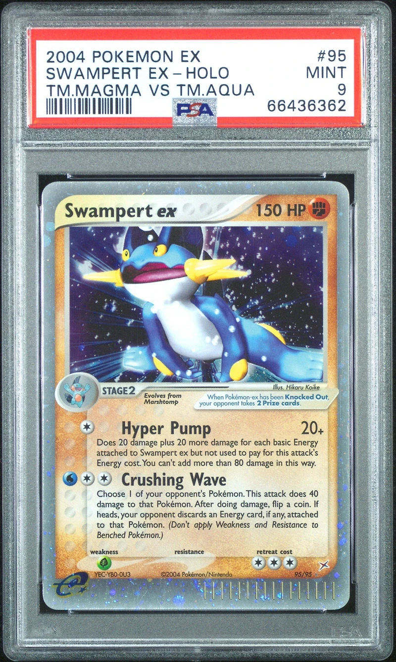 2004 Pokemon Ex Team Magma Vs Team Aqua 95 Swampert Ex-holo PSA 9
