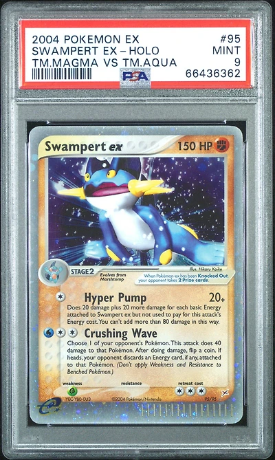 2004 Pokemon Ex Team Magma Vs Team Aqua 95 Swampert Ex-holo PSA 9