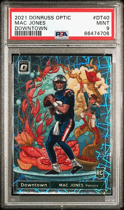 2021 Panini Donruss Optic Downtown Dt40 Mac Jones PSA 9