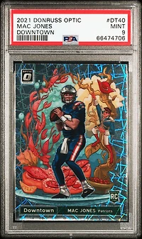 2021 Panini Donruss Optic Downtown Dt40 Mac Jones PSA 9
