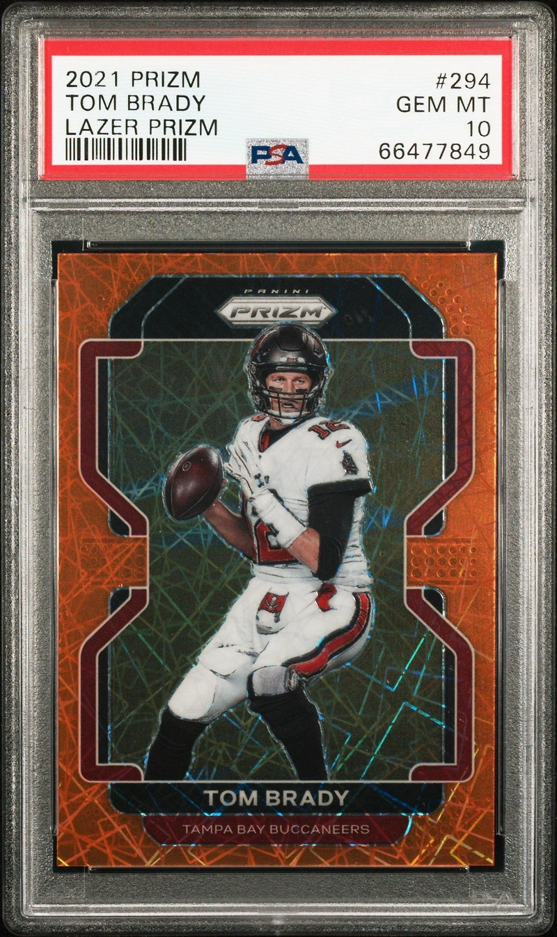 2021 Panini Prizm 294 Tom Brady Lazer Prizm PSA 10