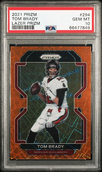 2021 Panini Prizm 294 Tom Brady Lazer Prizm PSA 10