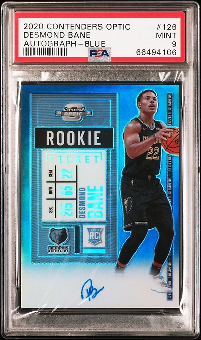 2020 Panini Contenders Optic 126 Desmond Bane Autograph-blue PSA 9