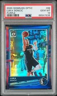 2020 Panini Donruss Optic 86 Luka Doncic Purple PSA 10