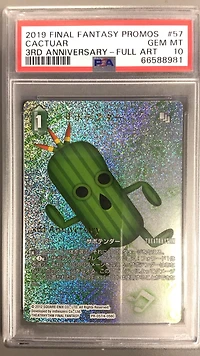 2019 Final Fantasy Promos 57 Cactuar 3rd Anniversary-full Art PSA 10