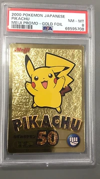 2000 Pokemon Japanese Meiji Promo Pikachu PSA 8