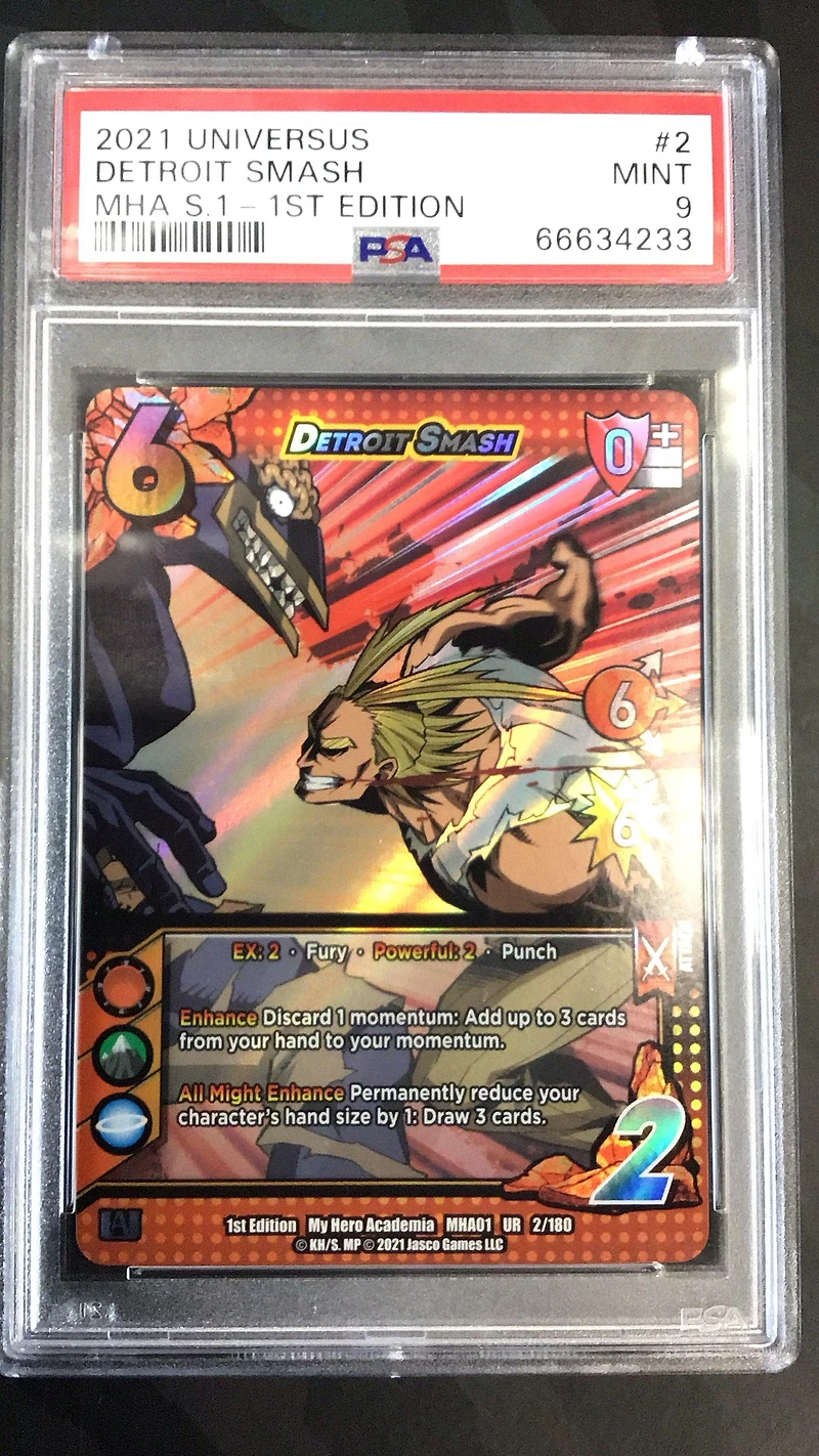 2021 Universus My Hero Academia Series 1.0 2 Detroit Smash 1st Edition PSA 9