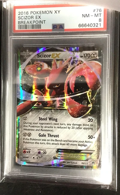 2016 Pokemon Xy Breakpoint 76 Scizor Ex PSA 8
