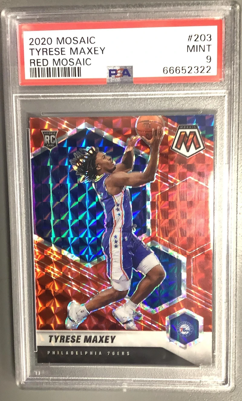 2020 Panini Mosaic 203 Tyrese Maxey Mosaic PSA 9