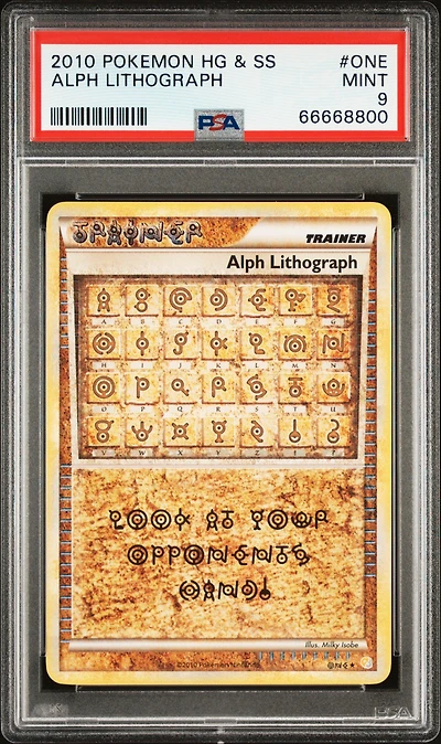 2010 Pokemon Heartgold & Soulsilver One Alph Lithograph PSA 9