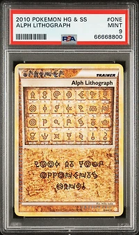 2010 Pokemon Heartgold & Soulsilver One Alph Lithograph PSA 9