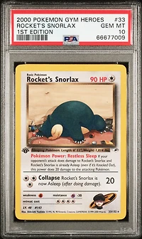 2000 Pokemon Gym Heroes 33 Rocket's Snorlax 1st Edition PSA