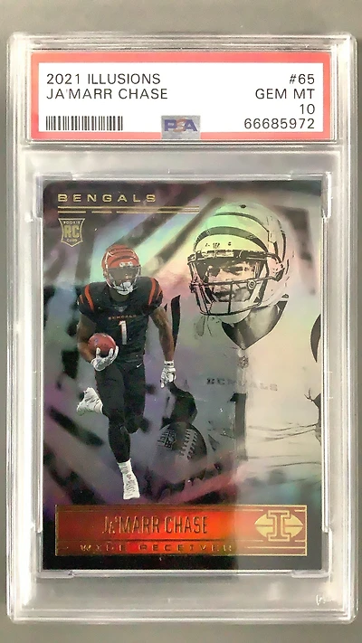 2021 Panini Illusions 65 Ja'marr Chase PSA 10