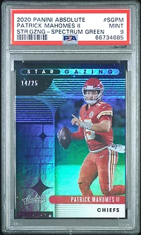2020 Panini Absolute Star Gazing Sgpm Patrick Mahomes Ii Spectrum Green PSA 9