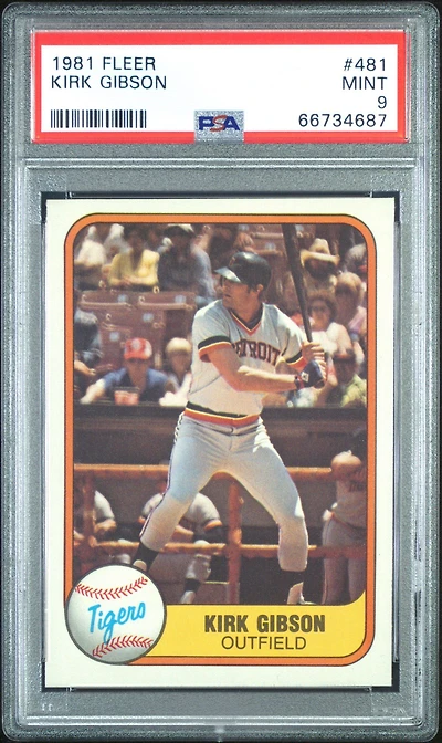 1981 Fleer 481 Kirk Gibson PSA 9