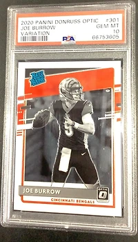 2020 Panini Donruss Optic 301 Joe Burrow Variation PSA