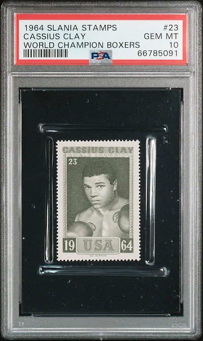 1964 Slania Stamps World Champion Boxers 23 Cassius Clay PSA 10