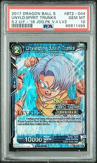2017 Dragon Ball Super Card Game Series 2 Union Force Bt2-044 Unyielding Spirit Trunks 2018 Judge Pack Vol.4 Level 2 PSA 10