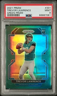 2021 Panini Prizm 331 Trevor Lawrence Green Prizm PSA 9