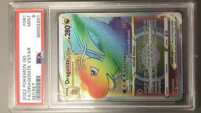 2022 Pokemon Go 081 Fa/dragonite Vstar PSA