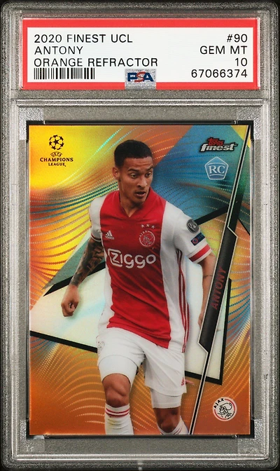 2020 Topps Finest Uefa Champions League 90 Antony Orange Refractor PSA 10