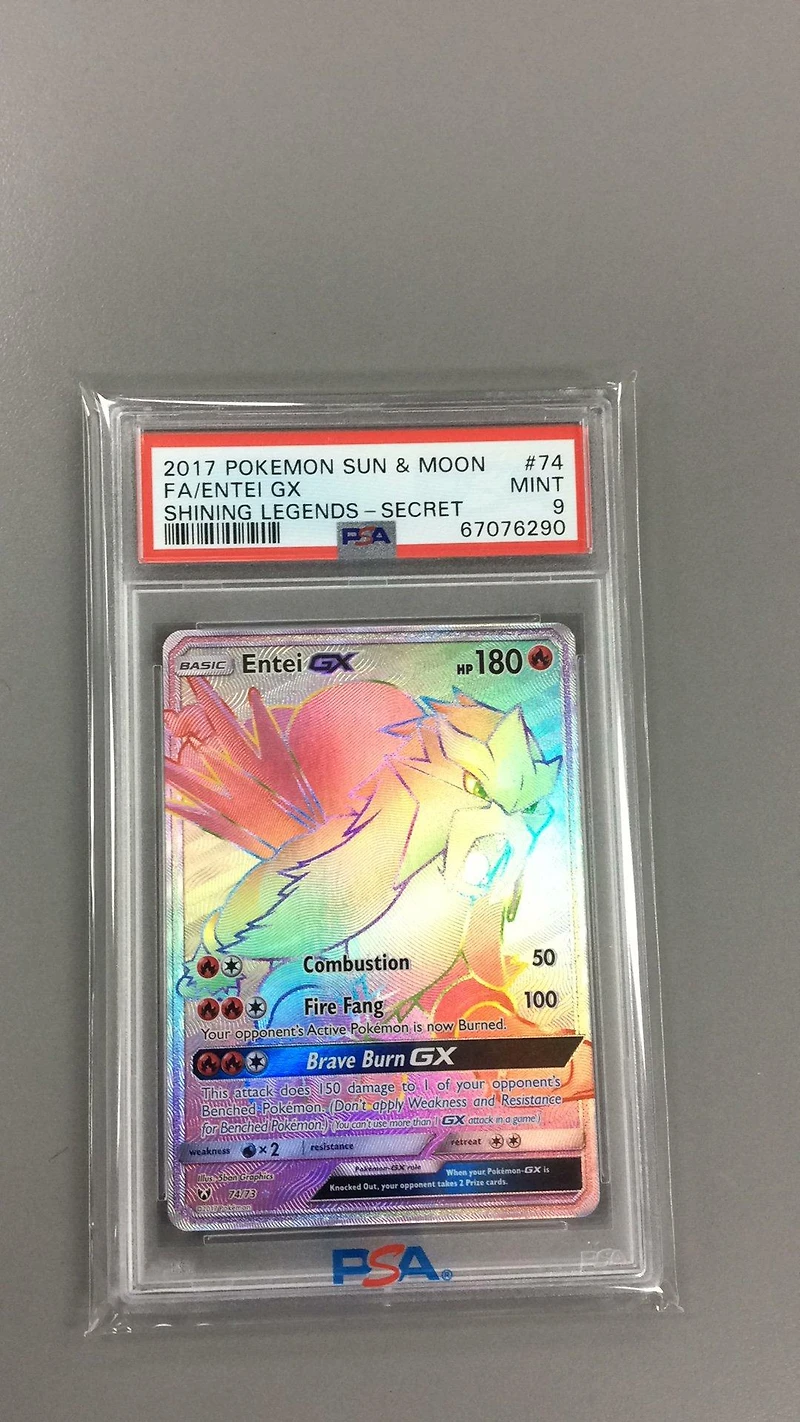 2017 Pokemon Sun & Moon Shining Legends 74 Fa/entei Gx PSA 9