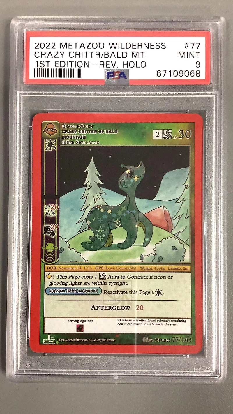 2022 Metazoo Wilderness 77 Crazy Critter Of Bald Mountain-reverse Holo 1st Edition PSA 9