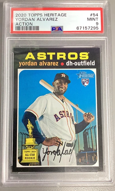 2020 Topps Heritage 54 Yordan Alvarez Action PSA 9