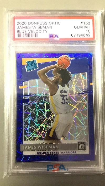 2020 Panini Donruss Optic 152 James Wiseman Blue Velocity PSA 10