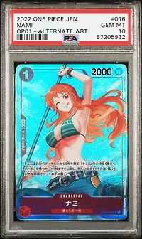 2022 One Piece Japanese Romance Dawn 016 Nami Alternate Art PSA 10