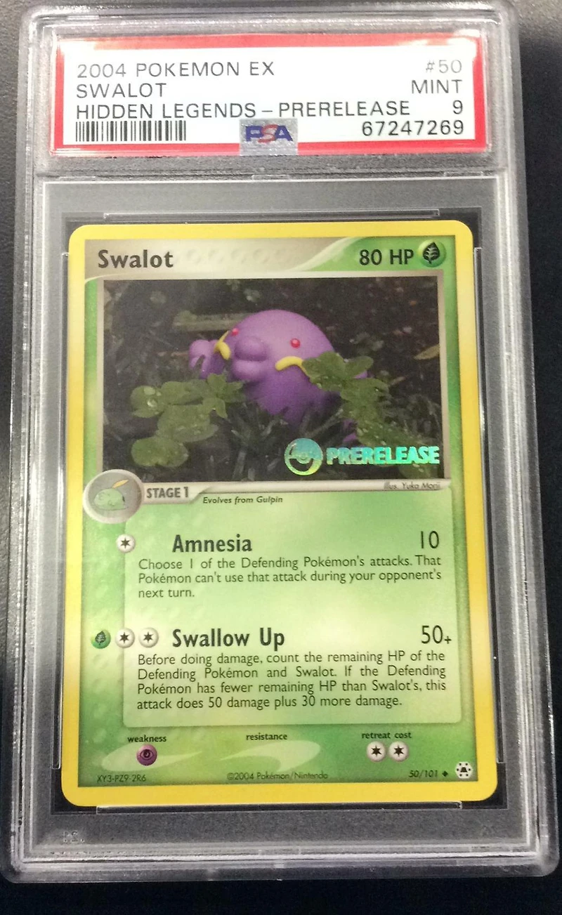 2004 Pokemon Ex Hidden Legends 50 Swalot Prerelease PSA