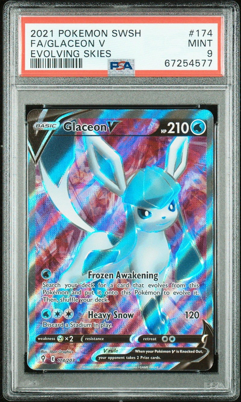 2021 Pokemon Sword & Shield Evolving Skies Fa/glaceon V PSA