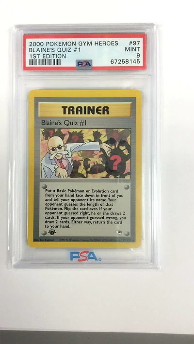 2000 Pokemon Gym Heroes 97 Blaine's Quiz #1 1st Edition PSA