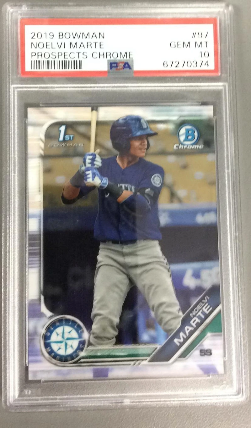 2019 Bowman Prospects Chrome 97 Noelvi Marte PSA 10