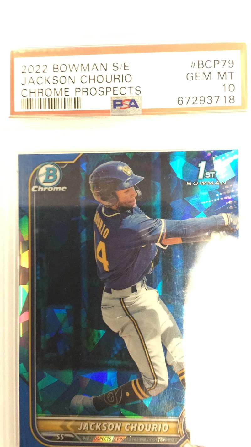 2022 Bowman Sapphire Edition Chrome Prospects Bcp79 Jackson Chourio PSA