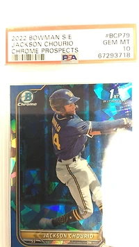 2022 Bowman Sapphire Edition Chrome Prospects Bcp79 Jackson Chourio PSA