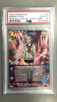 2022 Universus My Hero Academia Series 2.0 Crimson Rampage 85 Himiko Toga 1st Edition-xtra Rare PSA 10