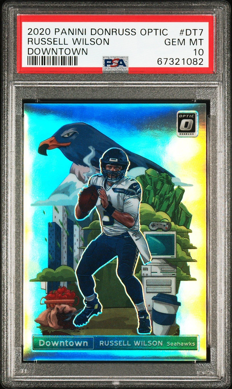 2020 Panini Donruss Optic Downtown Dt7 Russell Wilson PSA 10