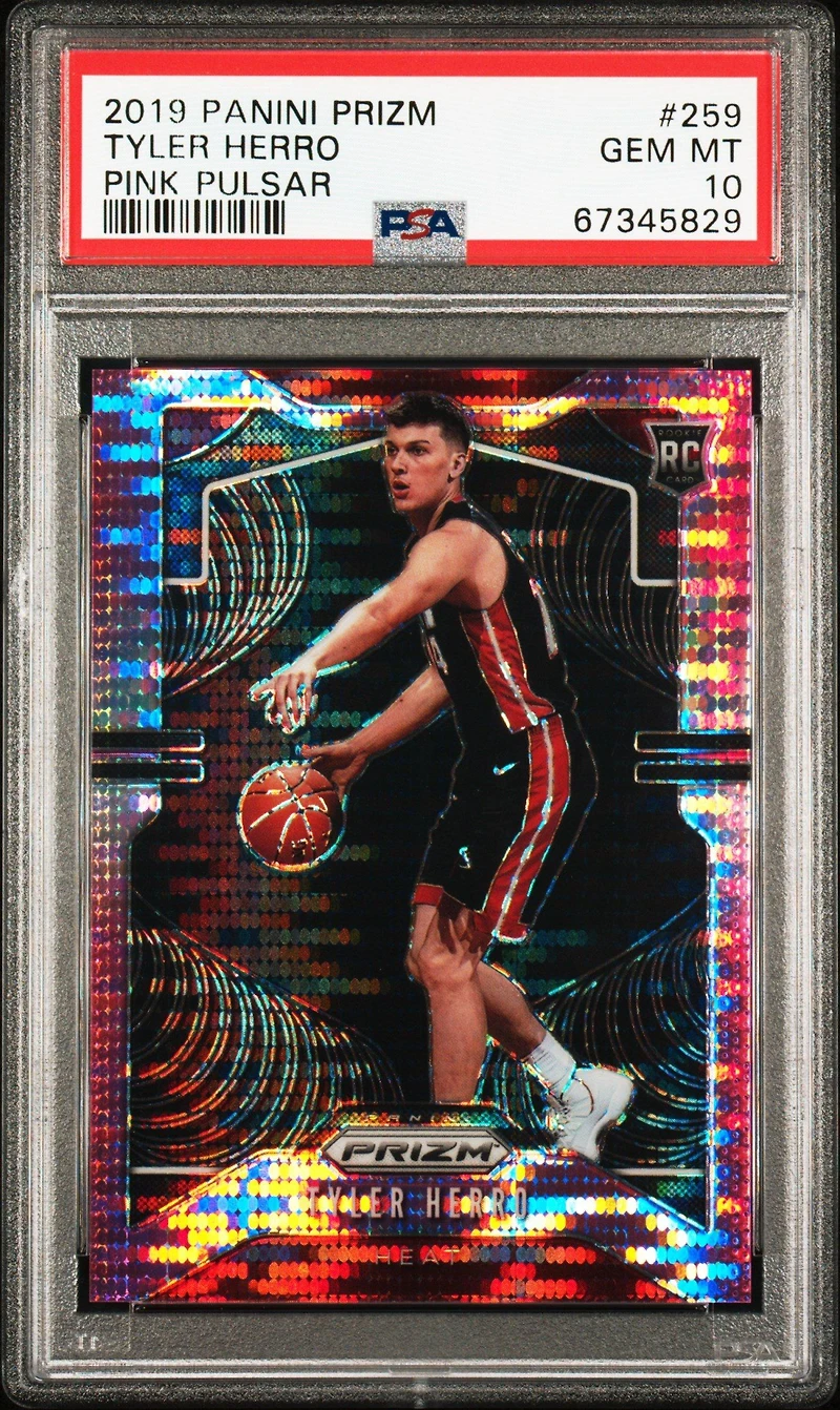 2019 Panini Prizm 259 Tyler Herro Pink Pulsar PSA 10