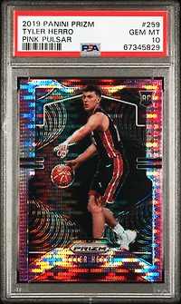 2019 Panini Prizm 259 Tyler Herro Pink Pulsar PSA 10