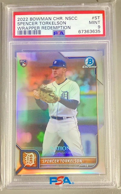 2022 Bowman Chrome Nscc Wrapper Redemption St Spencer Torkelson PSA 9