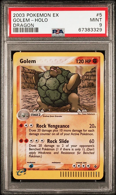 2003 Pokemon Ex Dragon 5 Golem-holo PSA 9