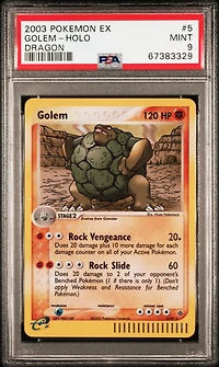 2003 Pokemon Ex Dragon 5 Golem-holo PSA 9