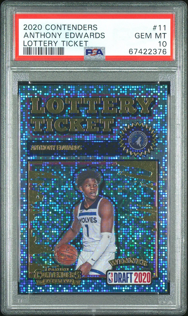 2020 Panini Contenders Lottery Ticket 11 Anthony Edwards PSA 10