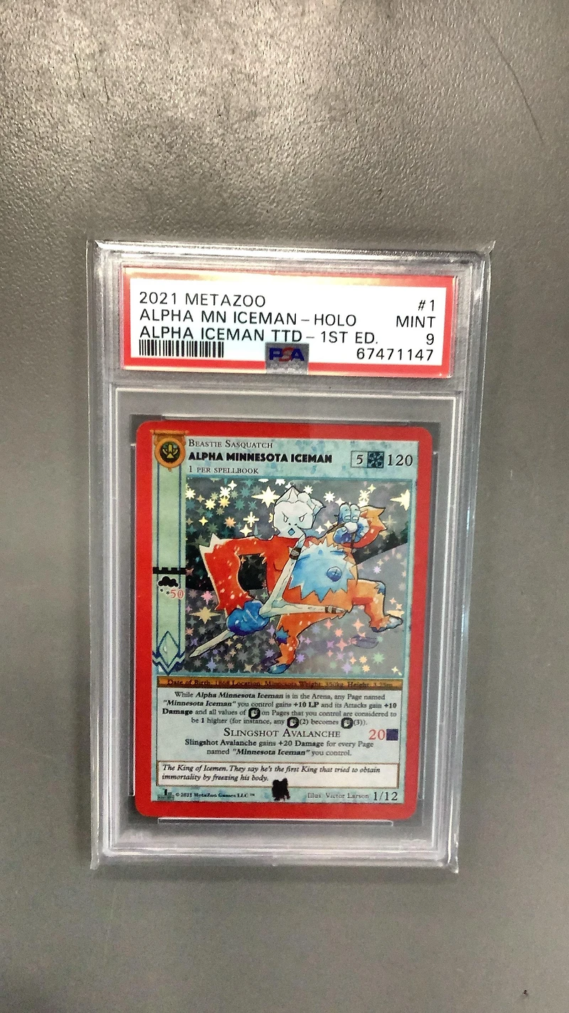 2021 Metazoo Alpha Iceman Tribal Theme Deck 1 Alpha Minnestoa Iceman-holo 1st Edition PSA 9