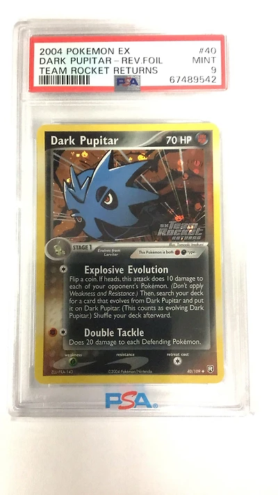 2004 Pokemon Ex Team Rocket Returns 40 Dark Pupitar-reverse Foil PSA